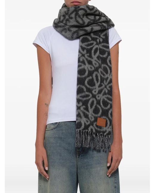 Loewe Blue Anagram Reversible Scarf