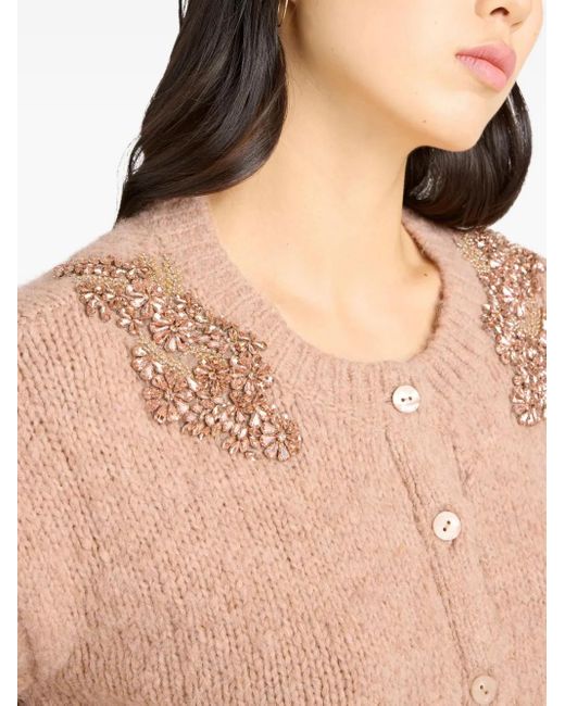 Cinq À Sept Natural Millicent Cardigan mit Puffärmeln