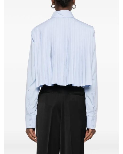 Sportmax Blue Pocket Crop Shirt