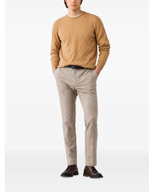 Hackett Multicolor Cable-Knit Lambswool Knit for men