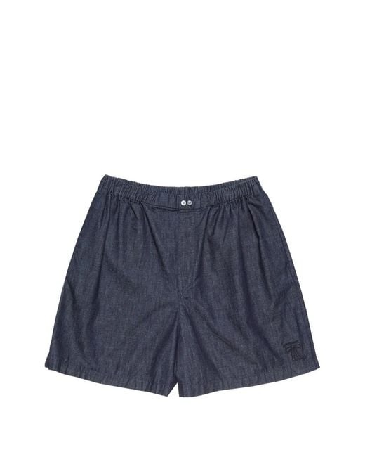 Acne Blue Short À Détails Brodés for men