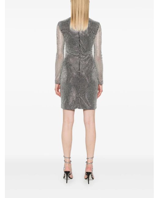 Dolce & Gabbana Gray Crystal-Embellished Mini Dress