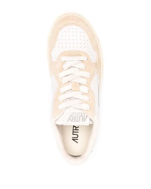 Autry Natural Perforated Suede Low-Top Sneakers