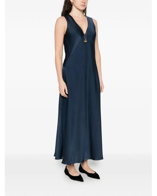 Michael Kors V-Neck Dress in Blue | Lyst