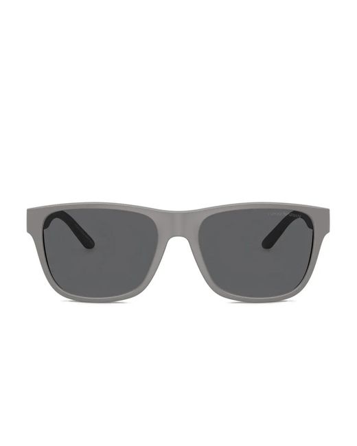 Emporio Armani Gray Square-Frame Sunglasses for men
