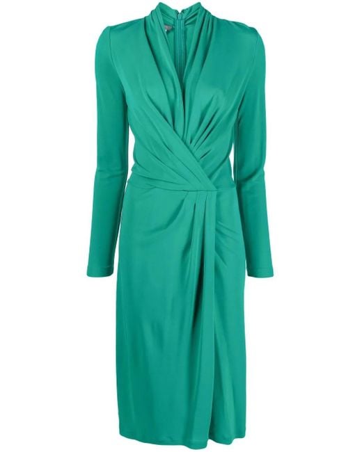 Alberta Ferretti Midi-Jurk Met Gedraaide Voorkant in het Green