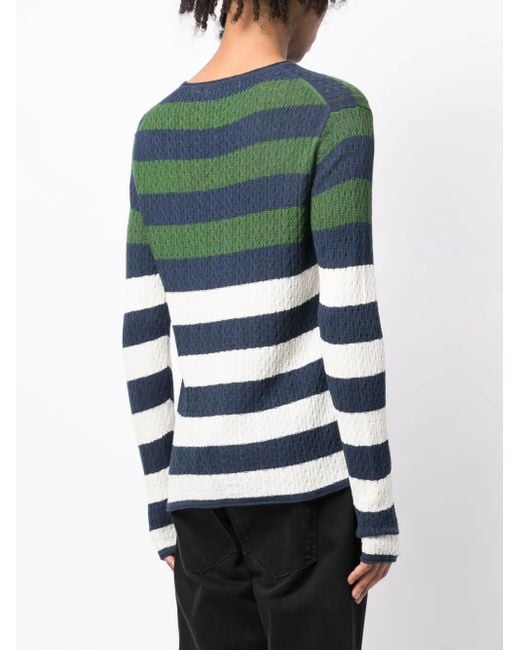 Private Stock Green The Montmartre Striped Jumper for men