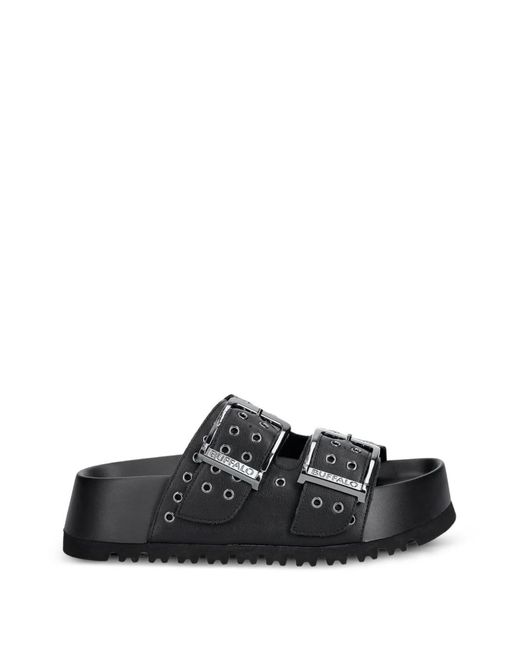 Buffalo Black Jane Ari Riv Buckled Sandals