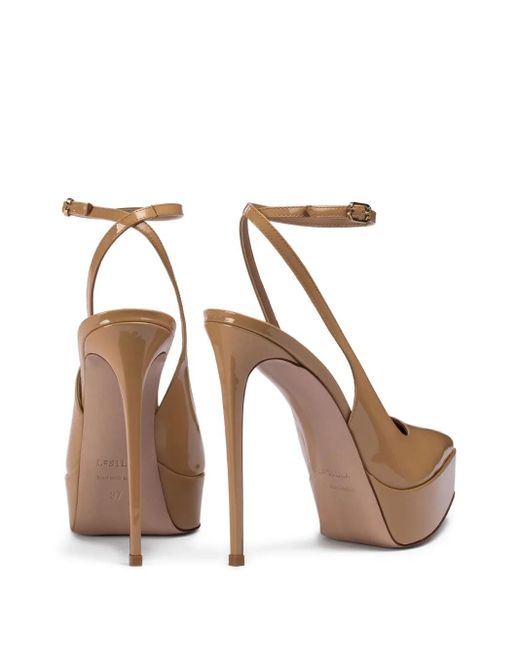 Le Silla White Uma Platform Slingback Pumps