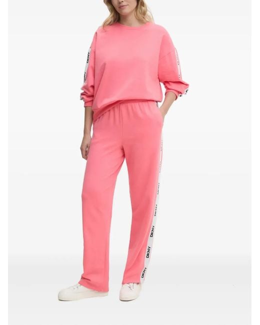 DKNY Pink Logo-Tape Pajama Set
