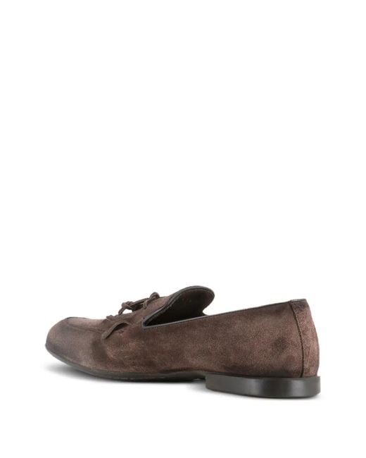 Alexander Hotto Brown Tassel-Detail Suede Loafers for men