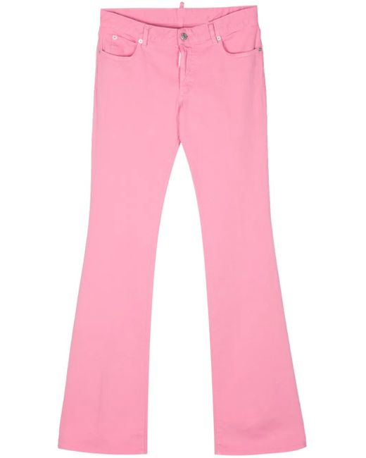 DSquared² Pink Halbhohe Schlagjeans