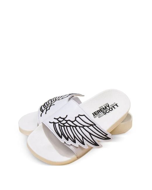 adidas Men's White Adilette Jeremy Scott Wings Slides