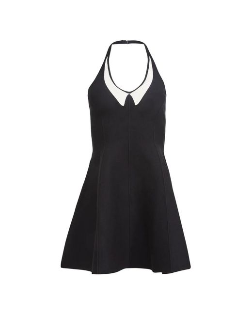 Fleur du Mal Black Collier Collared Flare Mini Dress