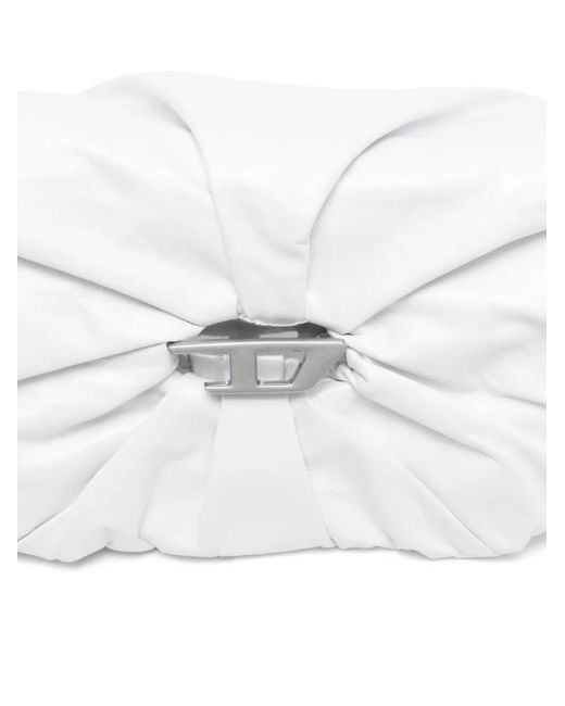 DIESEL White Scrunch-D Shoulder Bag
