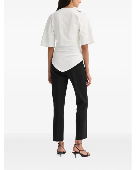 Rohe White Asymmetrical Draped T-Shirt