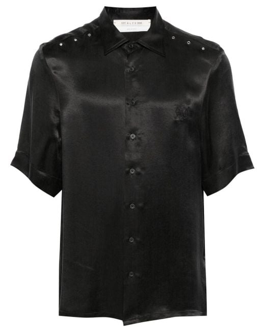 1017 ALYX 9SM Black Eyelet-detail Short-sleeve Shirt for men