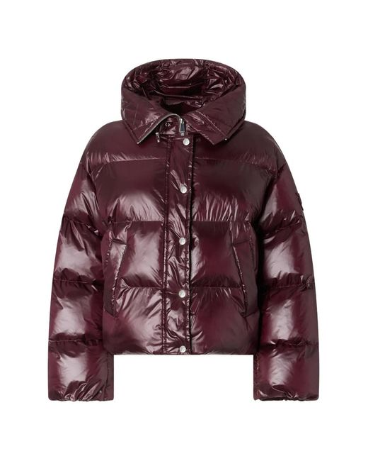 Pinko Red Padded Canvas Down Jacket