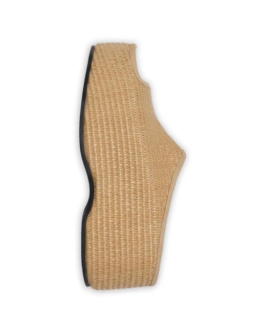 Bimba Y Lola White Natural Raffia Platform Sandals