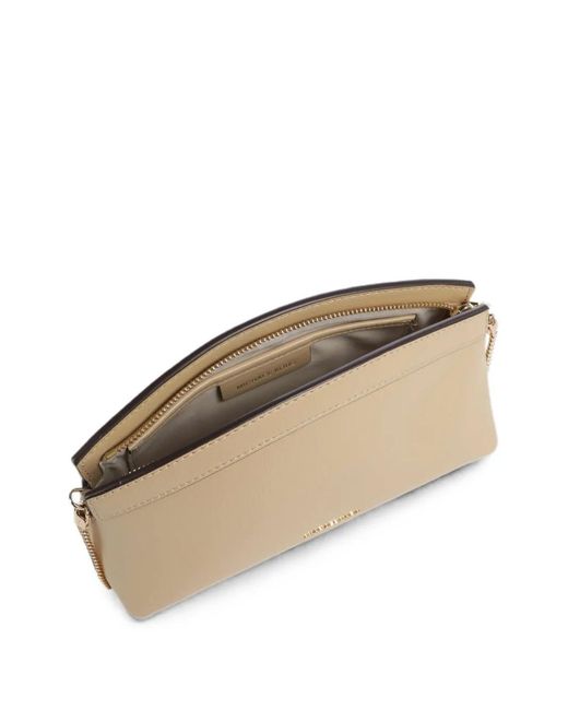 Michael Kors Natural Athena Small Leather Convertible Clutch