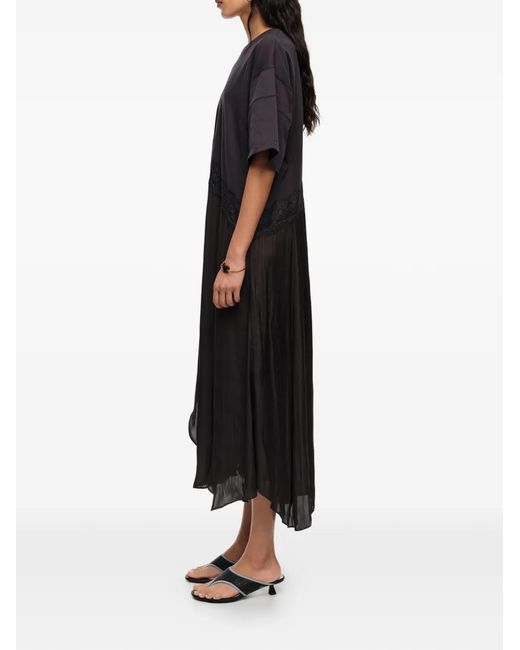 Bimba Y Lola Blue Lace-Detail Midi Dress