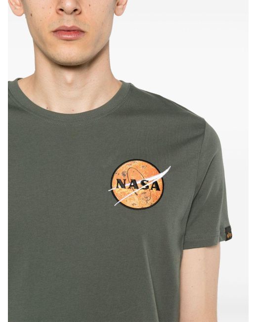 Alpha Industries Green X Nasa Davinci Cotton T-shirt for men