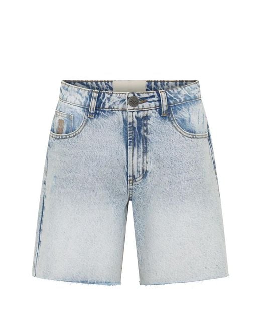One Teaspoon Blue Short En Jean Jackson À Bords Francs