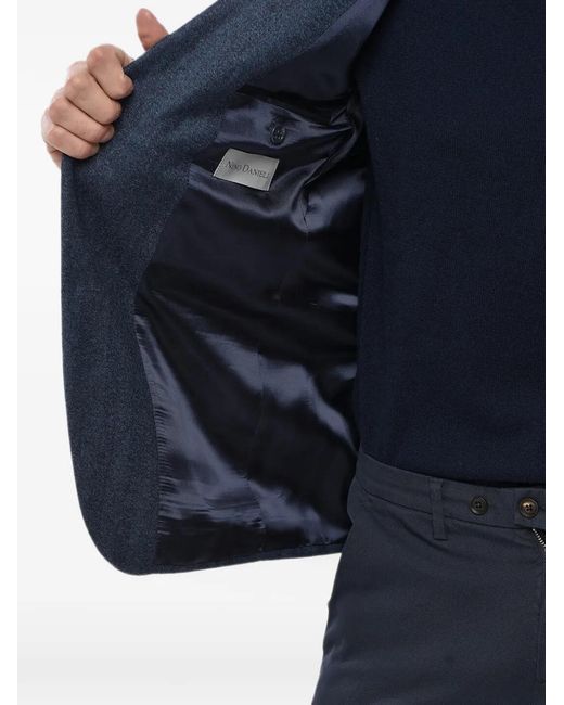 Corneliani Blue Logo-Patch Single-Breasted Blazer for men