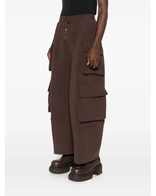 Feng Chen Wang Brown Cargo-Pocket Drawstring Trousers for men