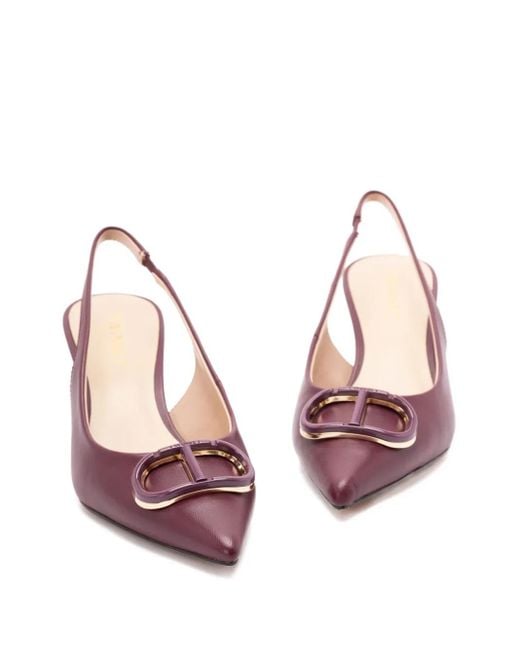 Twinset Pink 60Mm Slingback Leather Pumps