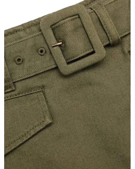 Self-Portrait Green Belted Pocket-Detail Skirt