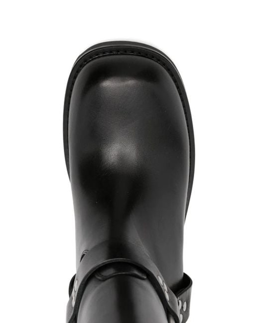 P.A.R.O.S.H. Black Buckle-Strap Studded Boots