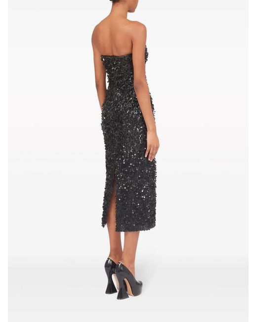Maison Margiela Black Hand-Embroidered Sequin Midi Dress
