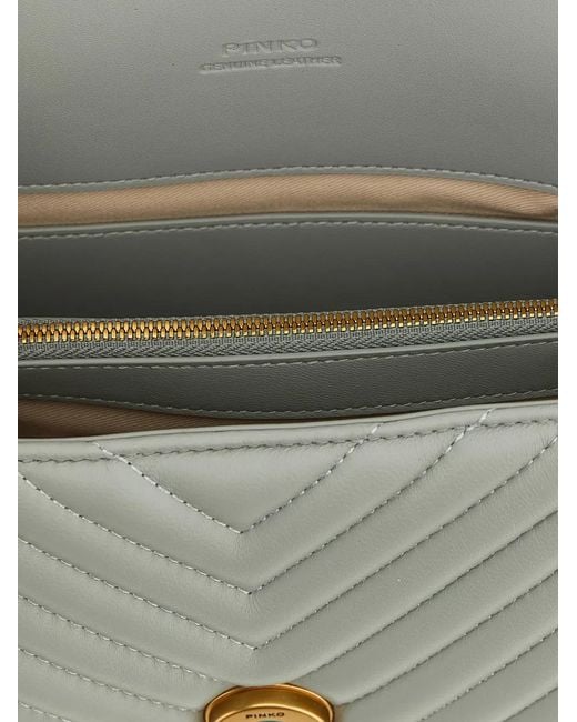 Pinko Gray Mini Lady Love Puff Quilted Tote Bag