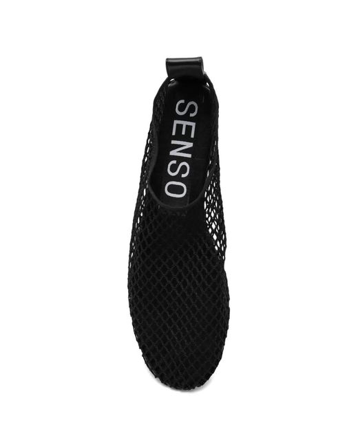 Senso Black Mesh Pull-Tab Ballet Flats
