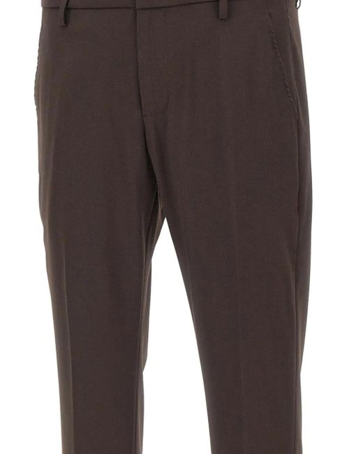 Dondup Gray Buttoned Logo-Detail Pants for men