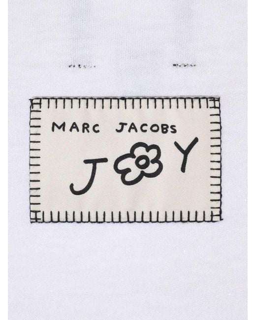Marc Jacobs White Kastiges T-Shirt Mit Grafischem Print