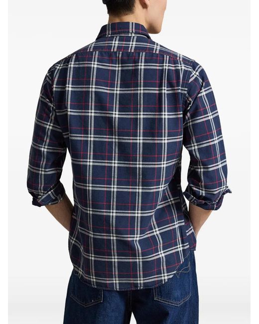 Polo Ralph Lauren Blue Check-Print Long-Sleeve Shirt for men