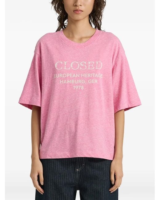 Closed Pink Logo-Print T-Shirt