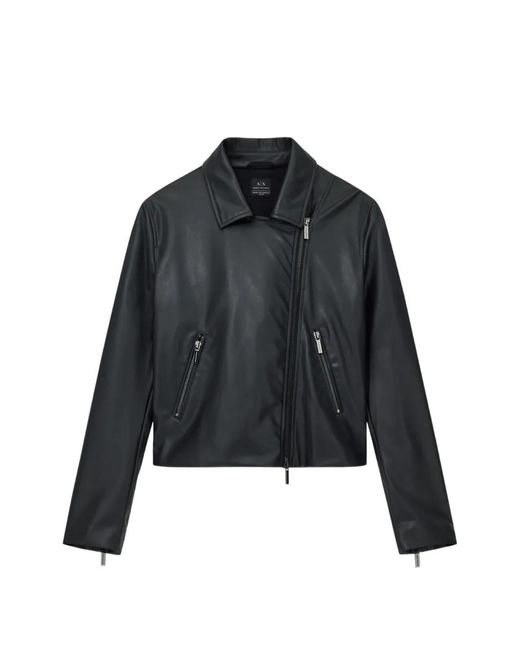 Emporio Armani Black Veste Zippée À Fini Grainé