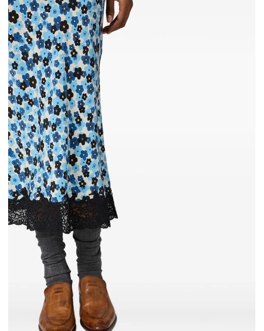 Miu Miu Blue Crêpe De Chine Dress
