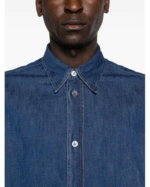 Camisa vaquera de manga larga Studio Nicholson de hombre de color Blue