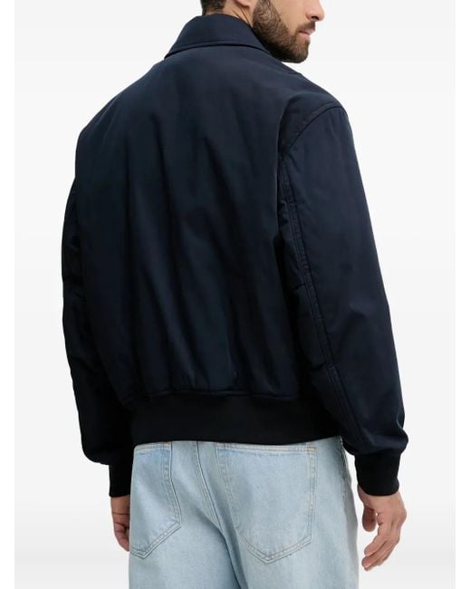 Boss Blue Patch-Pocket Bomber Jacket for men