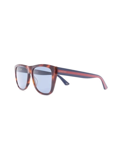 Gucci Blue Tortoiseshell-Effect D-Frame Sunglasses for men