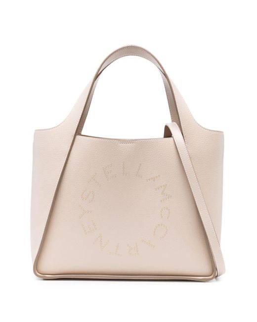 Stella McCartney Natural Logo-appliqué Tote Bag