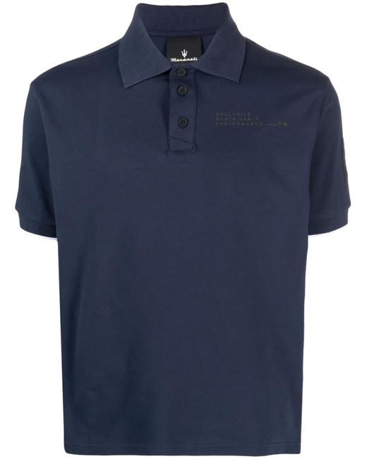 North Sails Blue Contrasting-Trim Polo Shirt for men