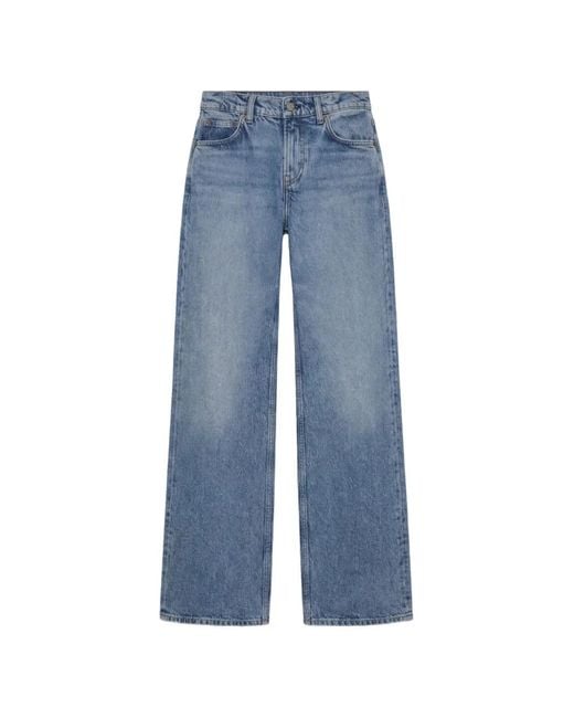 Reformation Blue Cary Wide-Leg Jeans