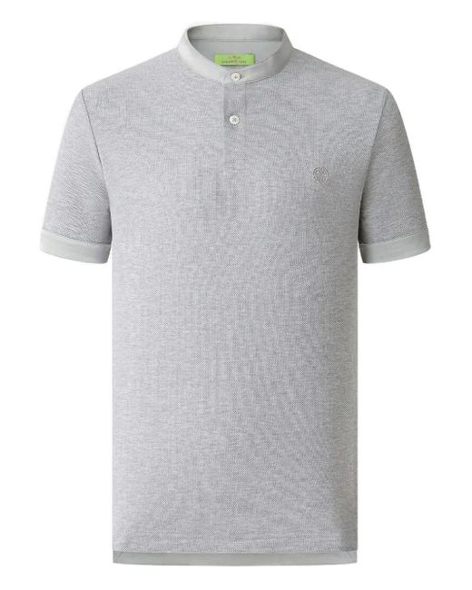 Shanghai Tang Gray Embroidered-Logo T-Shirt for men