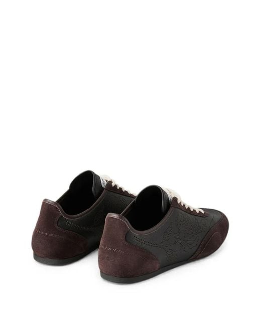 Jimmy Choo Black Sunny M And Chocolate Leather-Mix And Perforated-Leather Low-Top Trainers for men