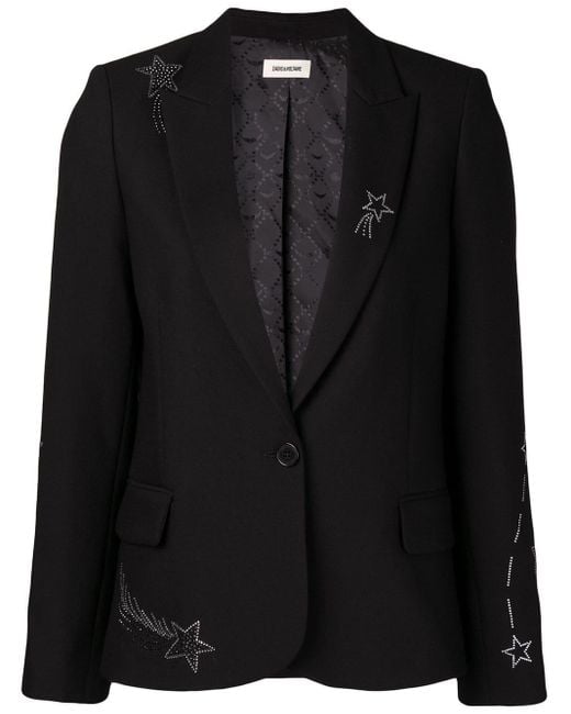 Zadig & Voltaire Black Star Embellished Blazer